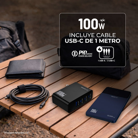 Cargador Portátil Universal 100w + Cable USB-C Master-G