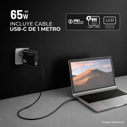 Cargador Portátil Carga Rápida 65w + Cable USB-C Master-G