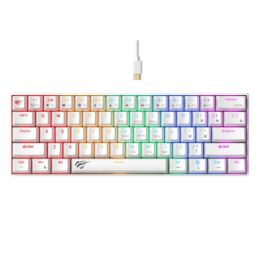 Teclado Gamer Mecánico Luces RGB KB903L Havit Blanco