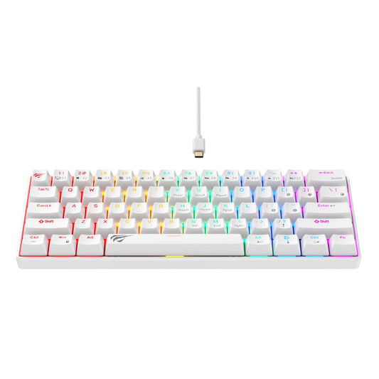 Teclado Gamer Mecánico Luces RGB KB903L Havit Blanco