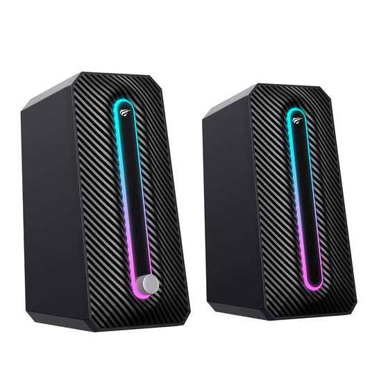 Par de Parlantes Gamer para PC RGB 10W SK216 Negros Havit