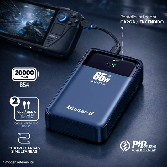 Batería Externa Power Bank Notebook 20000 Mah 65W Master-G