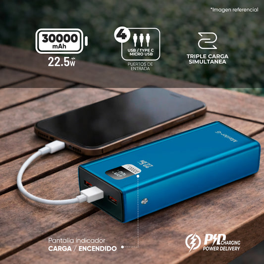 Batería Externa Power Bank 30000 Mah 22.5W UCP30LPD